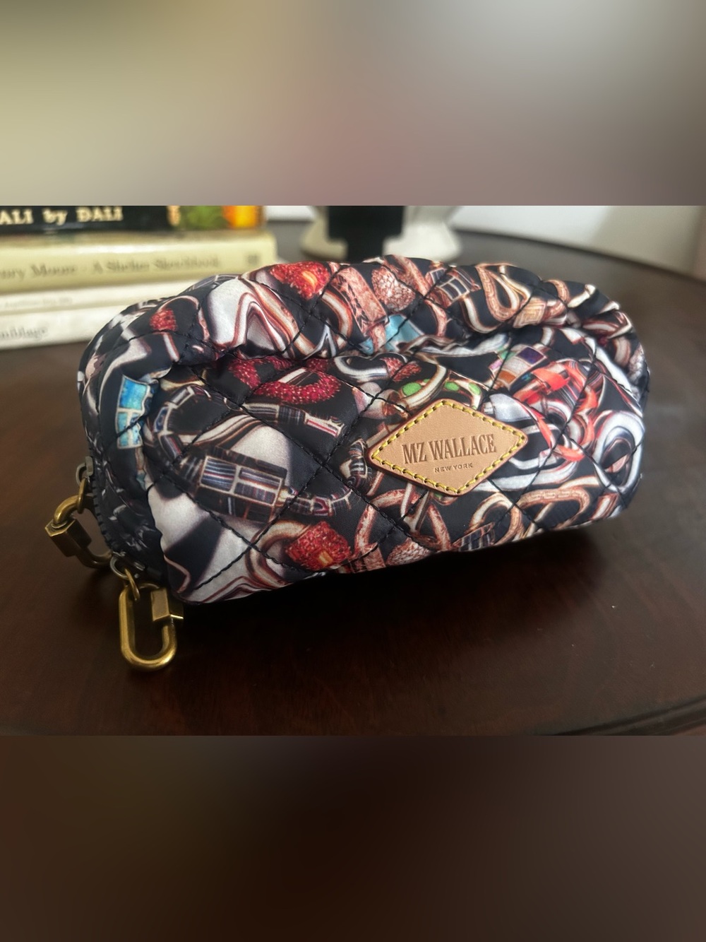 MZ Wallace x Marla Aaron Quilted Jewelry Pouch - Black Multicolor Print